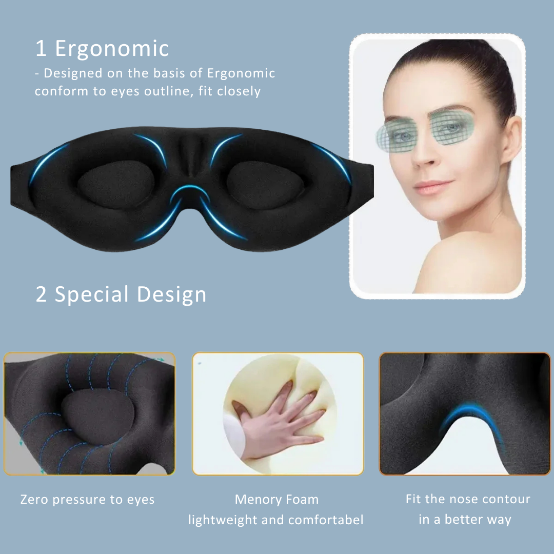 3D Sleep Mask | 100% Light Blocker